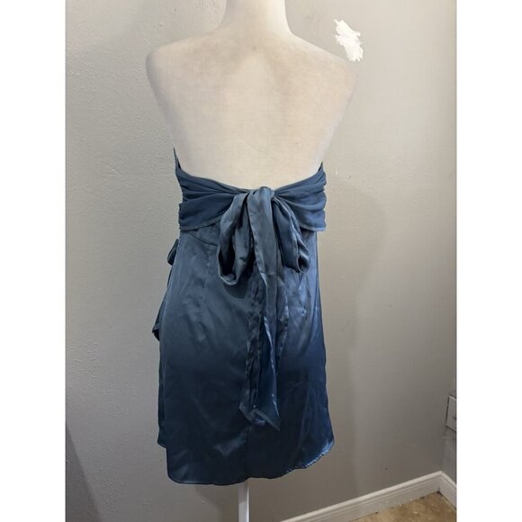 Cider Mini Satin Dress Front Tie Women Large - Picture 6 of 11